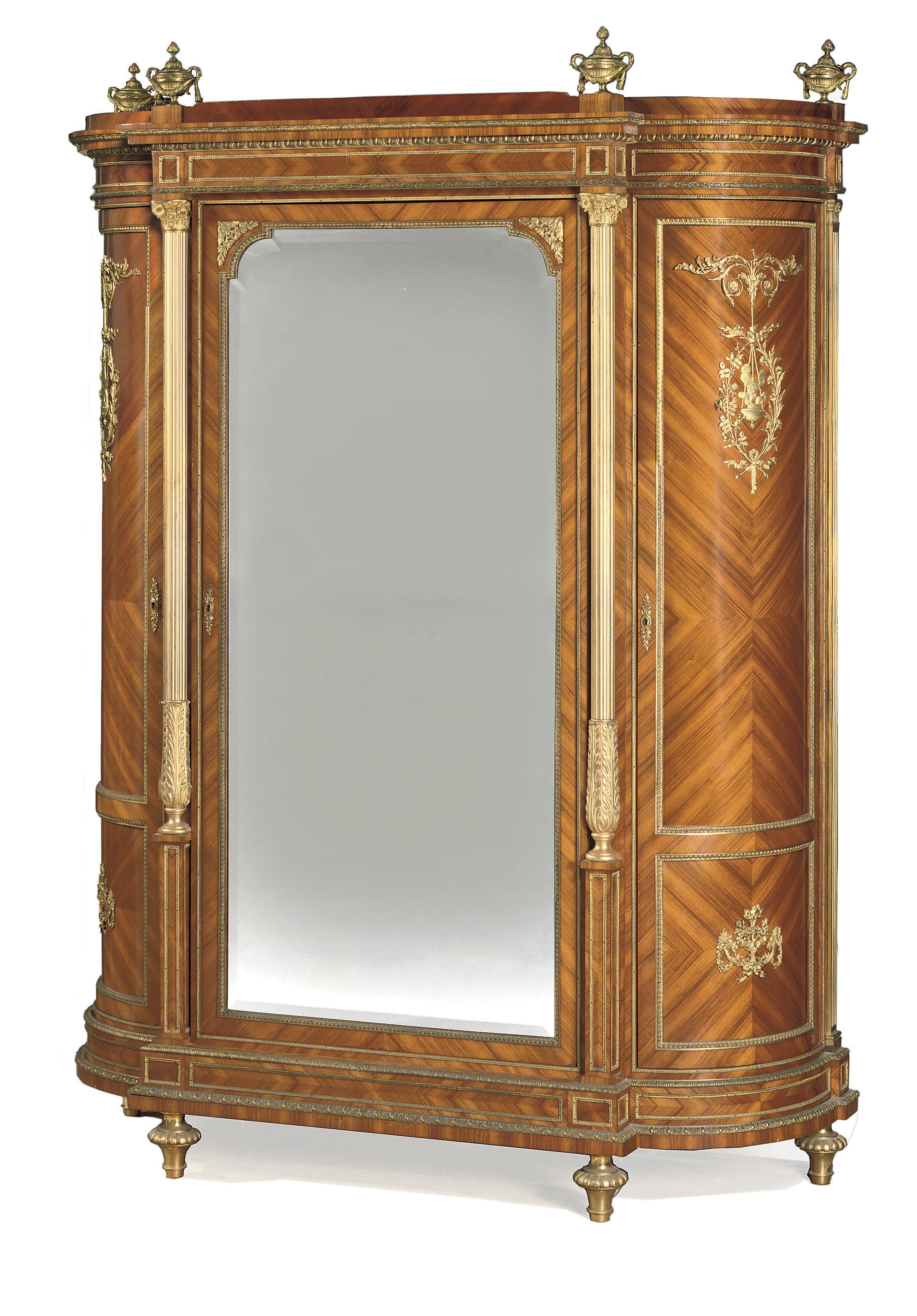 A FRENCH ORMOLU-MOUNTED KINGWOOD CUPBOARD
