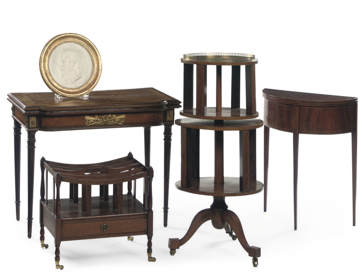 A DUTCH MAHOGANY DEMI-LUNE SIDE TABLE