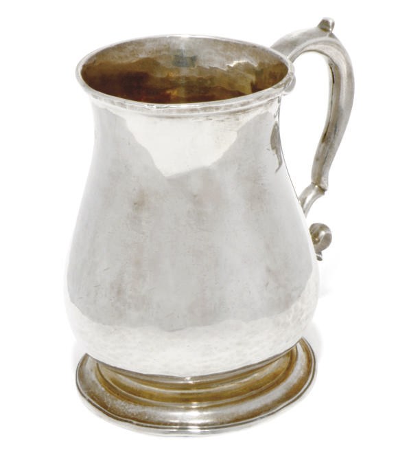 A GEORGE II BALUSTER SILVER CHILD'S MUG