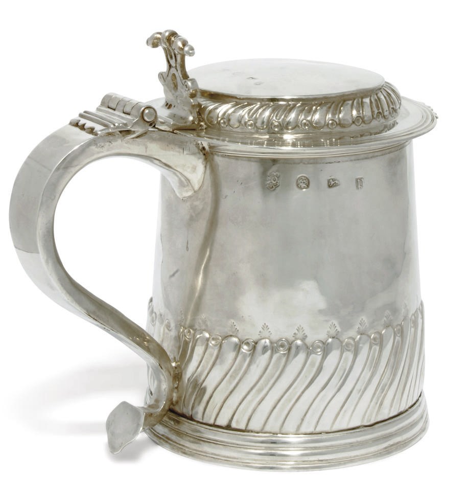 A WILLIAM AND MARY SILVER PEG TANKARD