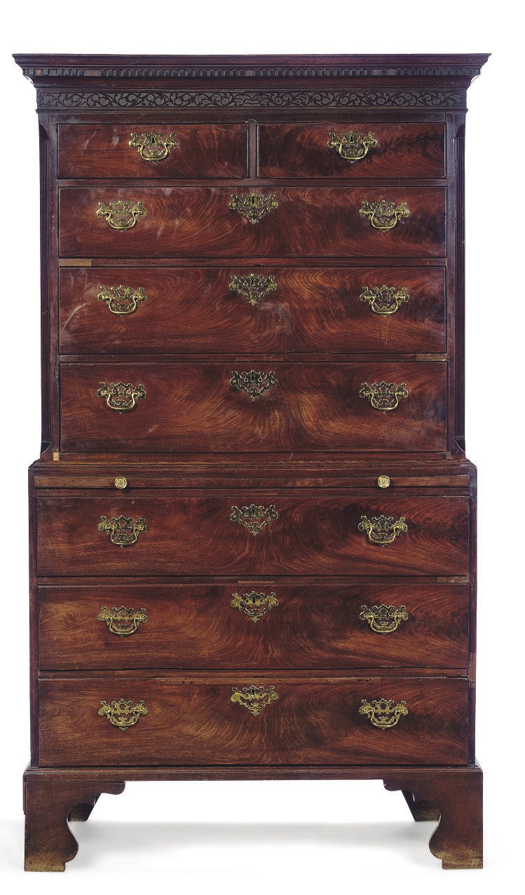 A GEORGE III MAHOGANY TALLBOY