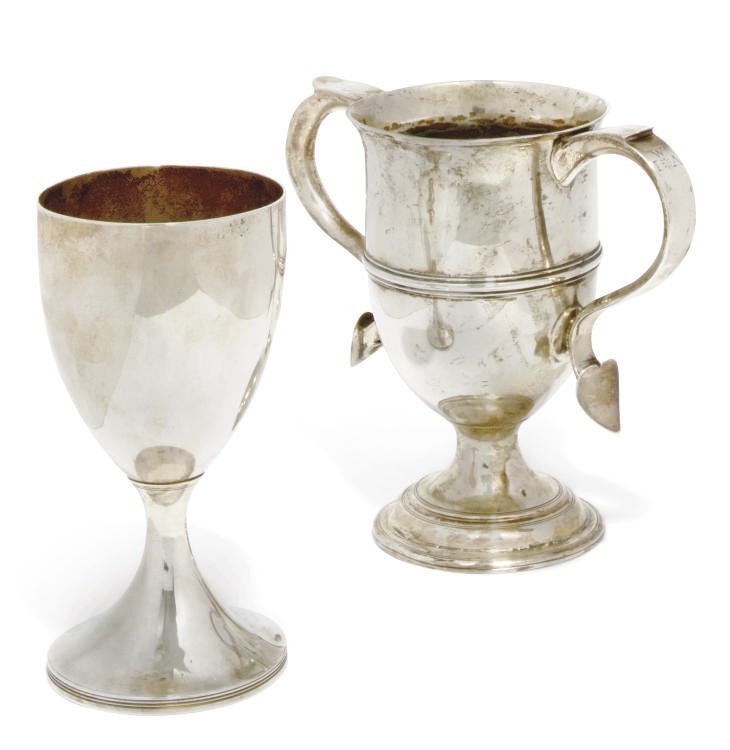 A GEORGE III SILVER TWO-HANDLED CUP