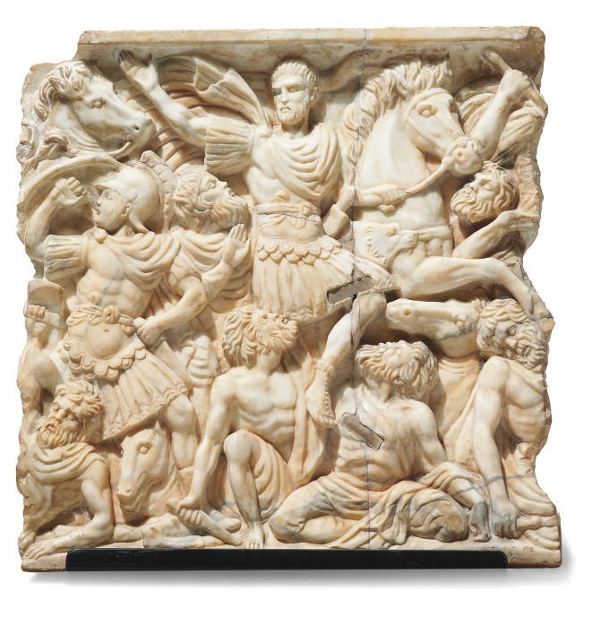 AN ITALIAN WHITE MARBLE RELIEF