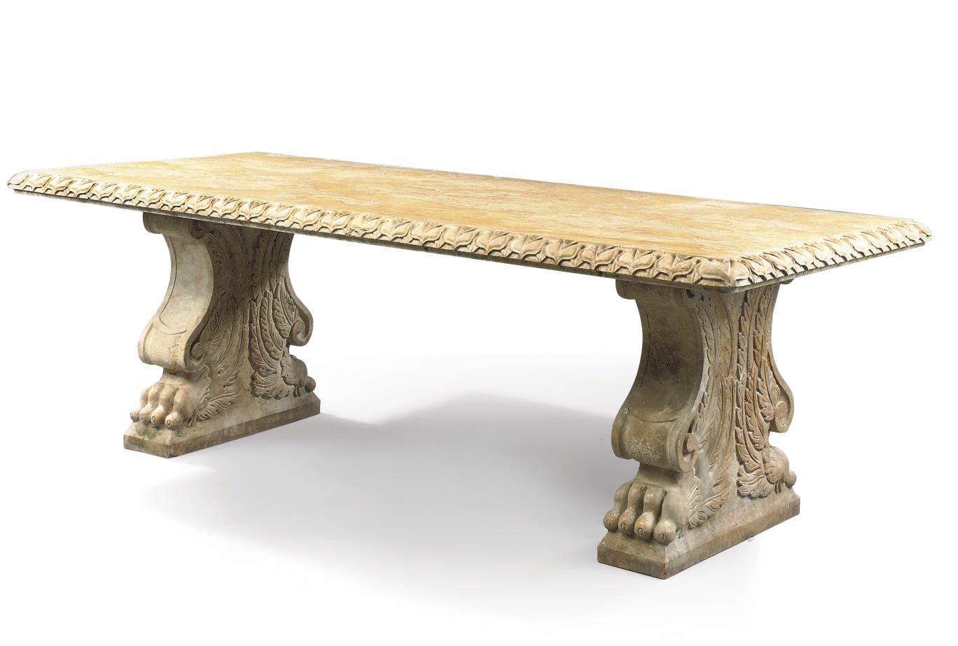 A ROSSO VERONA MARBLE TABLE