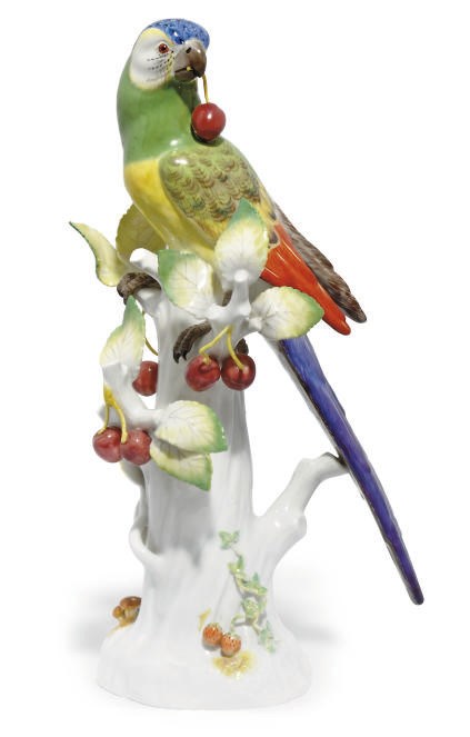 A MEISSEN MODEL OF A SOUTH AMERICAN PARROT