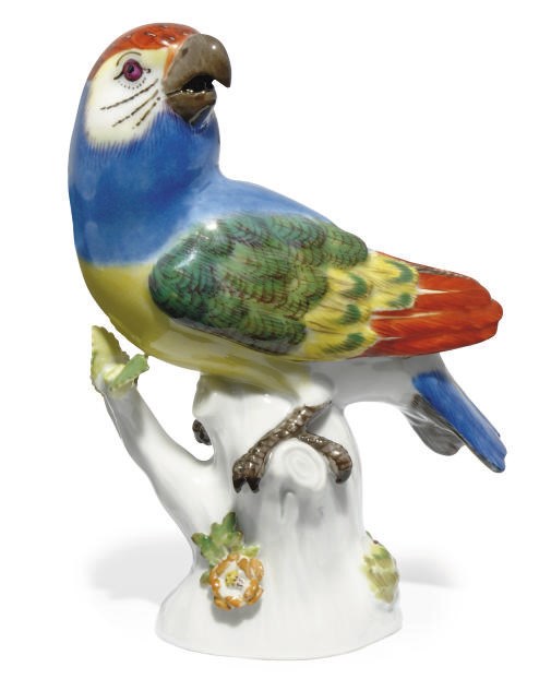 A MEISSEN MODEL OF A SOUTH AMERICAN PARROT