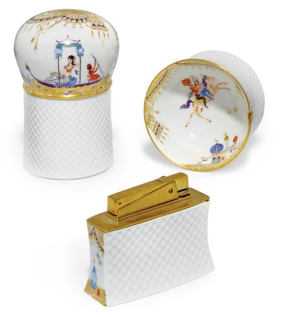 A MEISSEN COMPOSITE '1000 AND ONE NIGHTS' PATTERN SMOKING SERVICE