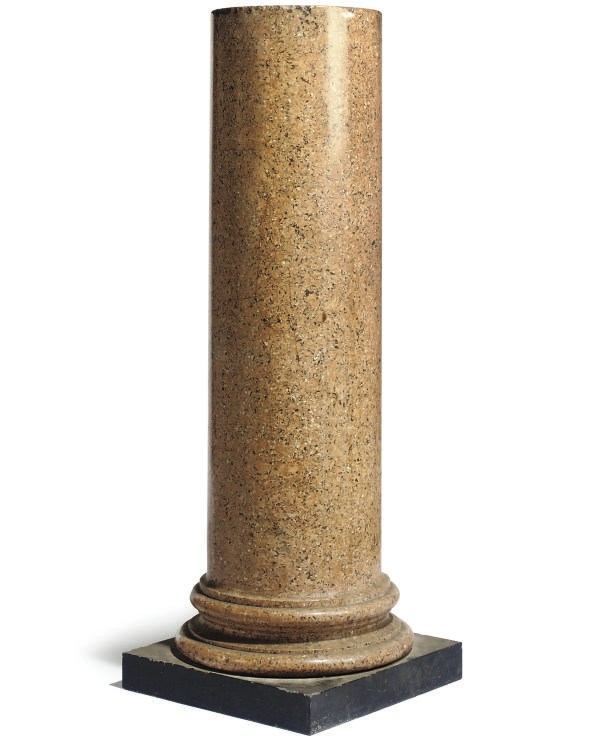 AN ITALIAN SCAGLIOLA PEDESTAL COLUMN