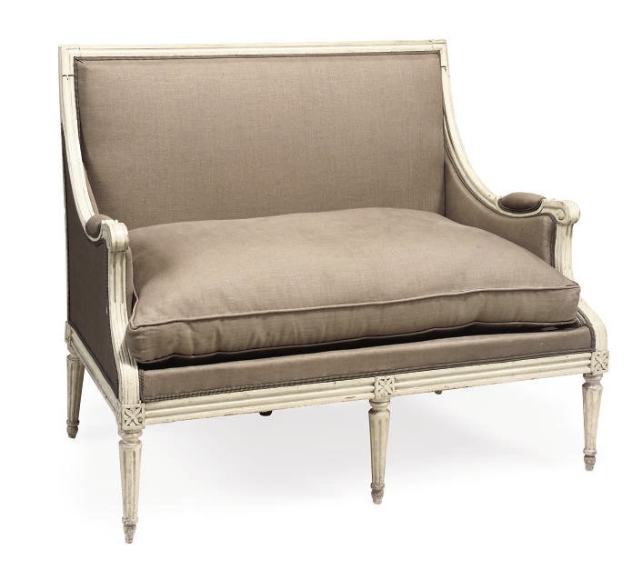A FRENCH WHITE PAINTED CANAPE