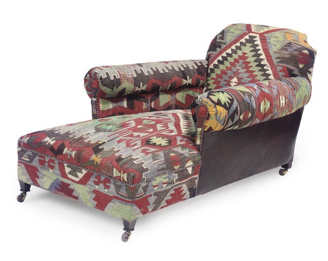 A KILIM UPHOLSTERED DAYBED