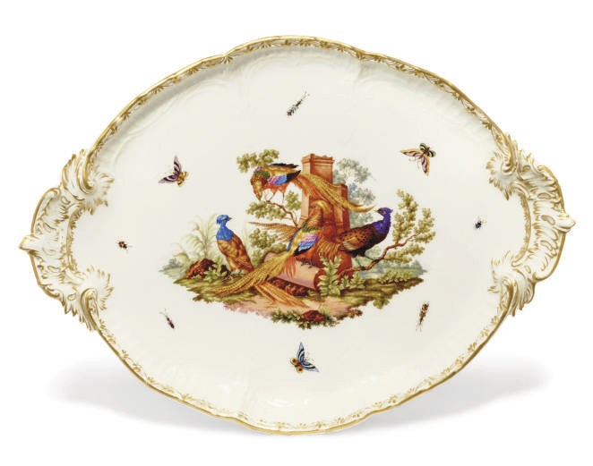 A BERLIN TWO-HANDLED TRAY
