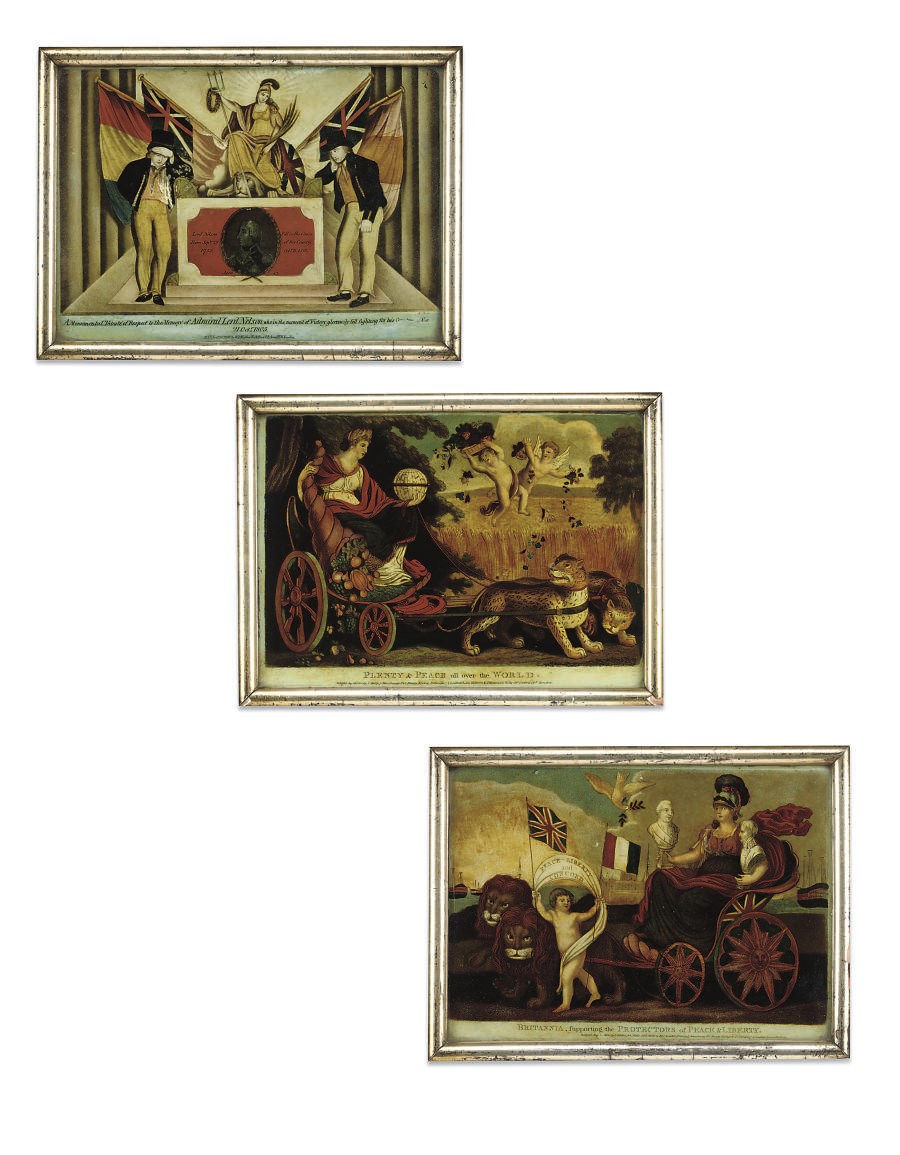 THREE REGENCY MEZZOTINTS-UNDER-GLASS