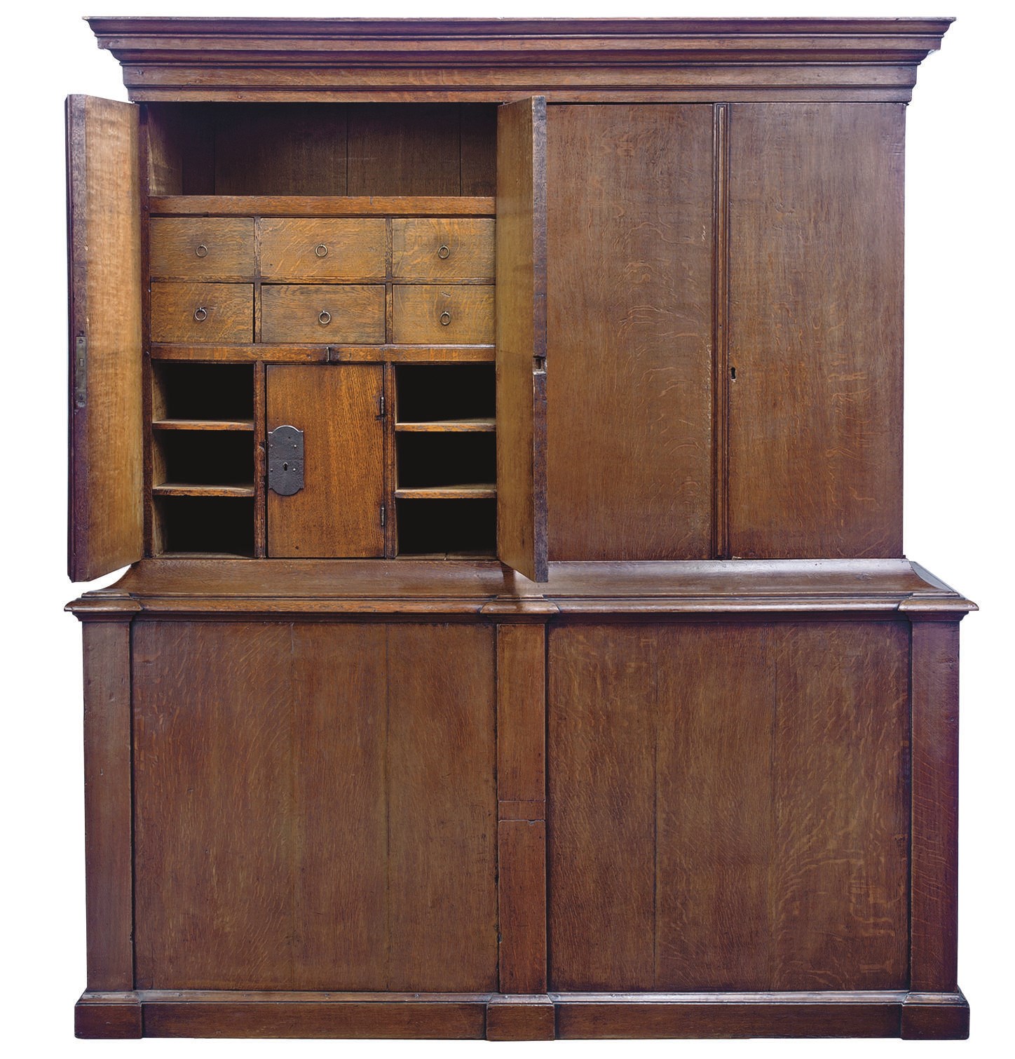 A FLEMISH OAK HOUSEKEEPER'S CUPBOARD