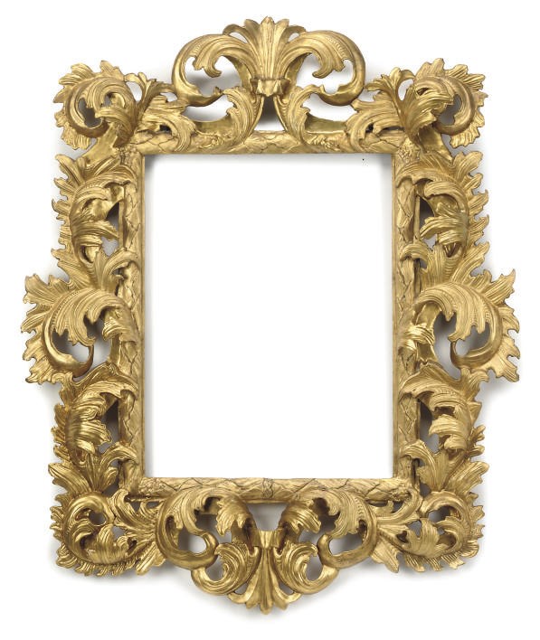 A FLORENTINE GILTWOOD PICTURE FRAME