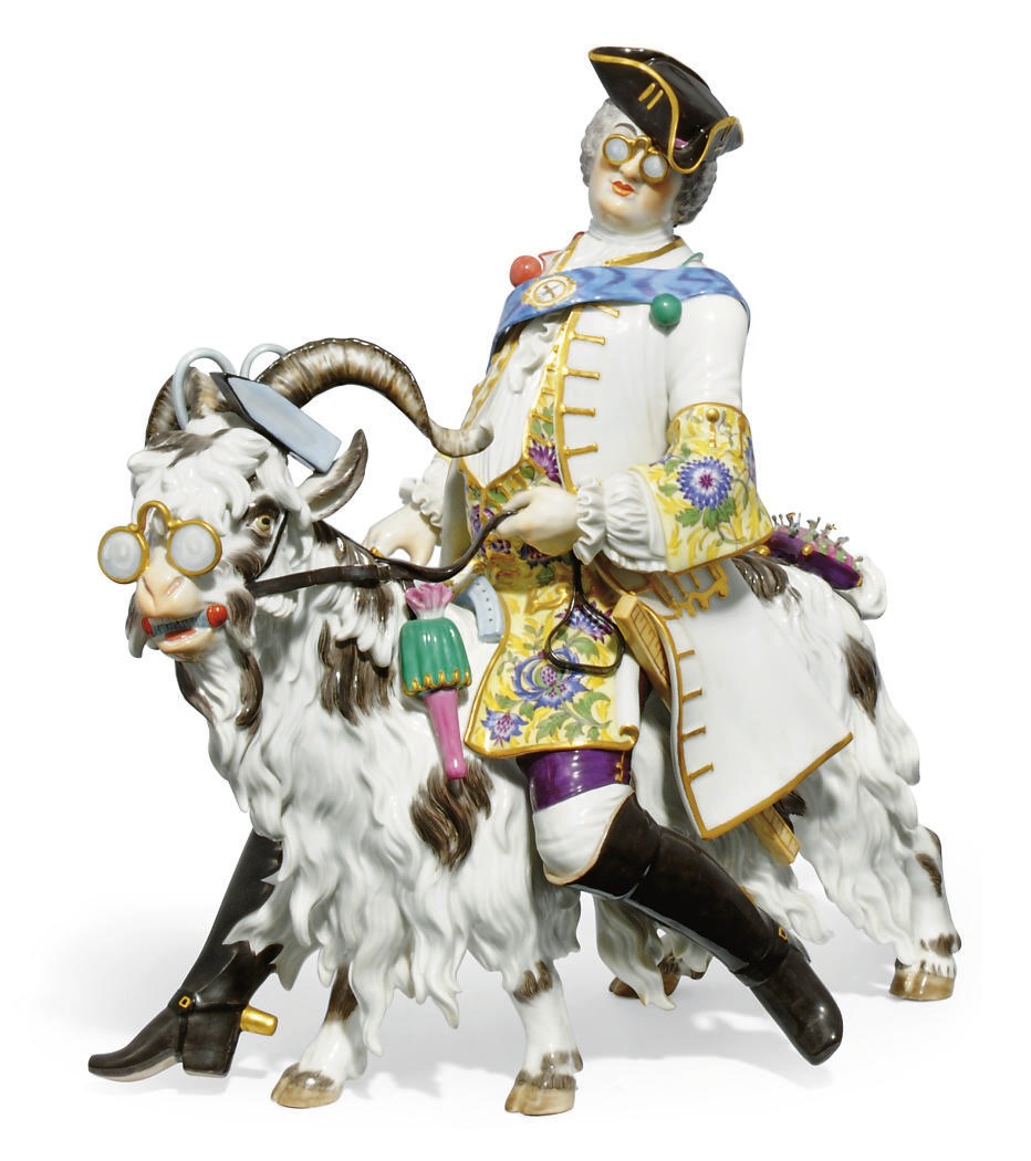 A LARGE MEISSEN FIGURE OF COUNT BRUHL'S TAILOR