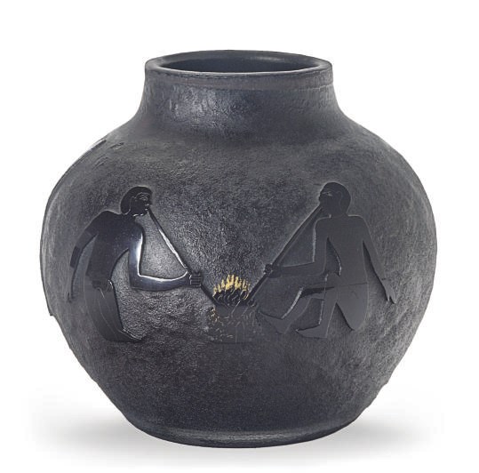 A FRENCH CAMEO GLASS VASE,