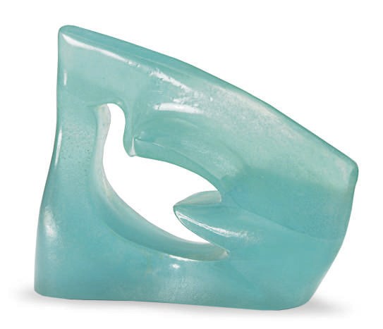 A FRENCH PATE-DE-VERRE GLASS SCULPTURE 'LA PAIX ABSENTE',