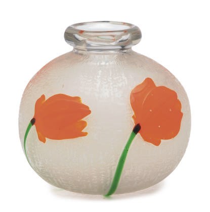 A FRENCH WHEEL-CARVED CAMEO GLASS VASE,