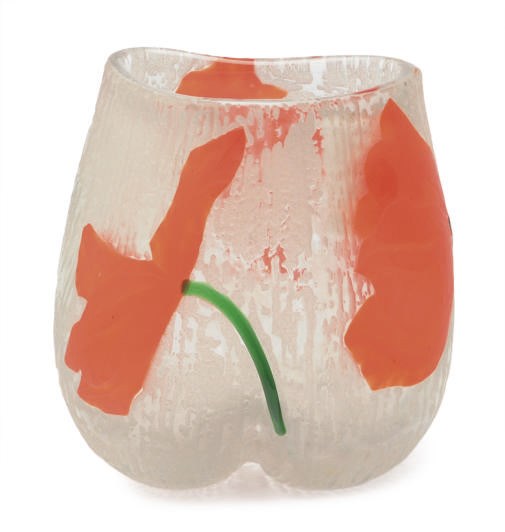 A FRENCH WHEEL-CARVED CAMEO GLASS VASE,