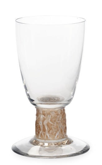A FRENCH GLASS GOBLET 'FRISE PERSONNAGES' WITH SEPIA PATINA,