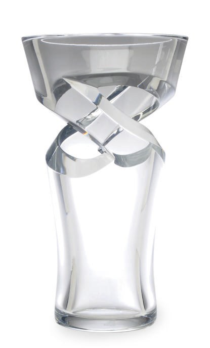 A LARGE FRENCH GLASS TORANDO VASE,