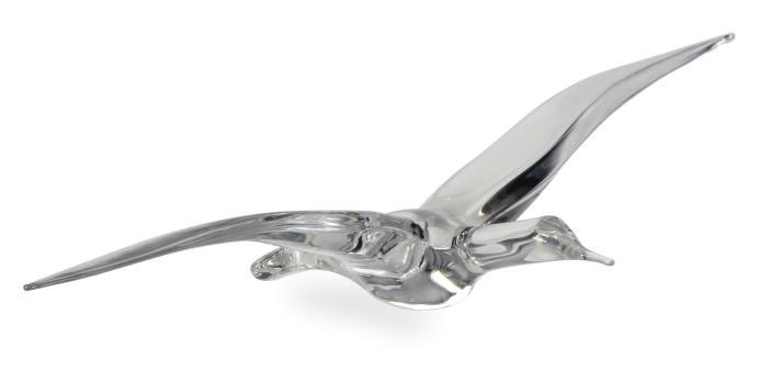 A FRENCH GLASS MODEL OF A SEAGULL IN FLIGHT,