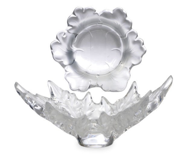 A FRENCH GLASS 'CHAMPS ELYSÉES' BOWL AND A 'CAPUCINES' GLASS BOWL,