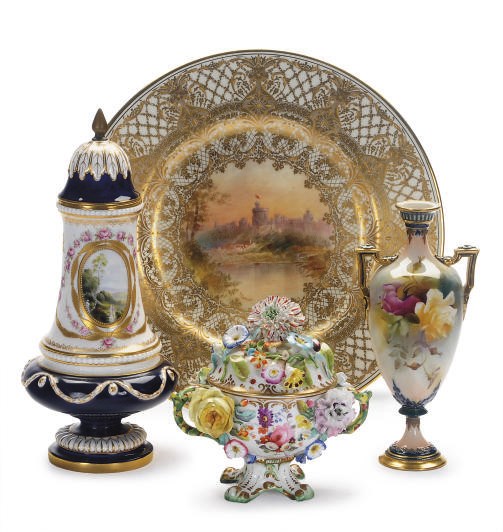 A GROUP OF EUROPEAN AND AMERICAN PORCELAIN,