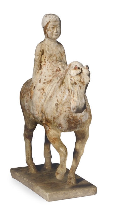 A CHINESE TANG HORSE AND RIDER,