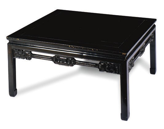 A CHINESE BLACK LACQUER LOW TABLE,