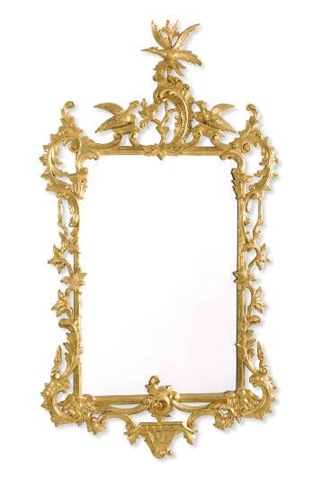 A GILTWOOD MIRROR,