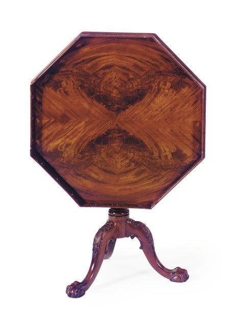 AN MAHOGANY TILT-TOP TRIPOD TABLE,