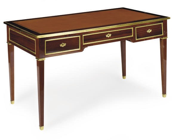 AN ORMOLU-MOUNTED MAHOGANY BUREAU PLAT,