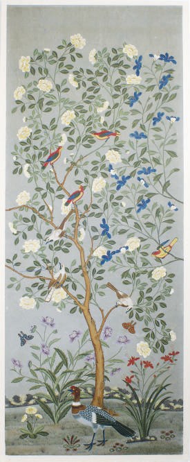 A SET OF EIGHT CHINESE EXPORT WALLPAPER PANELS,