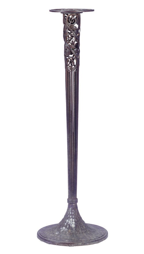 A FRENCH ART DECO WROUGHT IRON PEDESTAL,