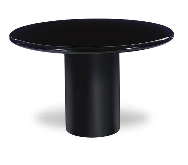 A BLACK LACQUERED CENTER TABLE,