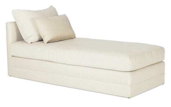 A PAIR OF UPHOLSTERED CHAISE LONGUES,