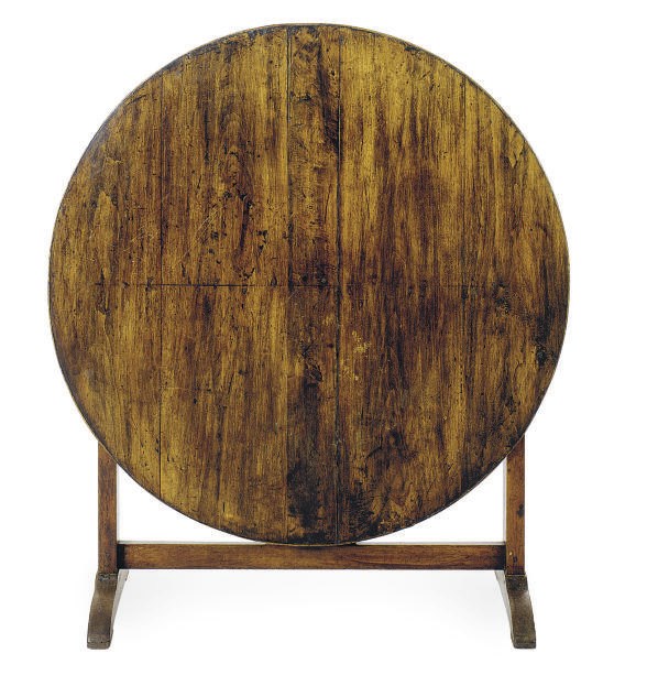 A FRENCH PROVINCIAL FRUITWOOD AND OAK FOLDING TABLE,