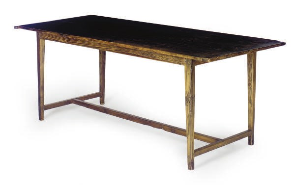 AN AMERICAN STAINED PINE REFECTORY TABLE