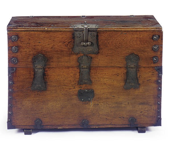 A KOREAN IRON-MOUNTED CHEST,