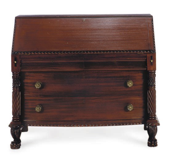 AN AMERICAN MAHOGANY SLANT-FRONT DESK,