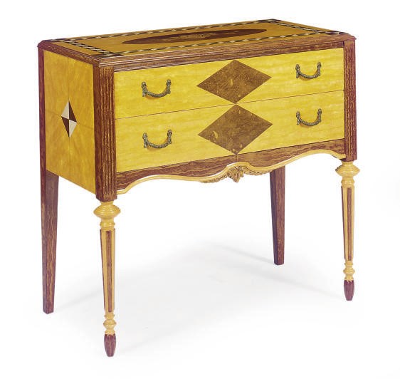 A PAINT-DECORATED CHEST-OF-DRAWERS,