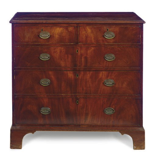 A LATE GEORGE III MAHOGANY CHEST-OF-DRAWERS,