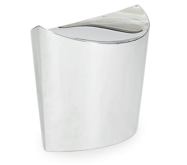 A CHROMED-METAL NAVETTE-FORM STOOL,