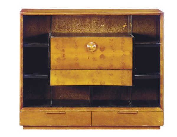 A BIRCH AND PART-EBONIZED 'PALDAO' SECRETARY-CABINET,