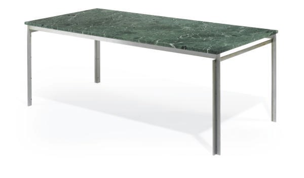 A MARBLE AND STEEL 'PK-55' WORK TABLE,