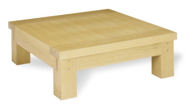 A LIMED OAK SQUARE LOW COFFEE TABLE,