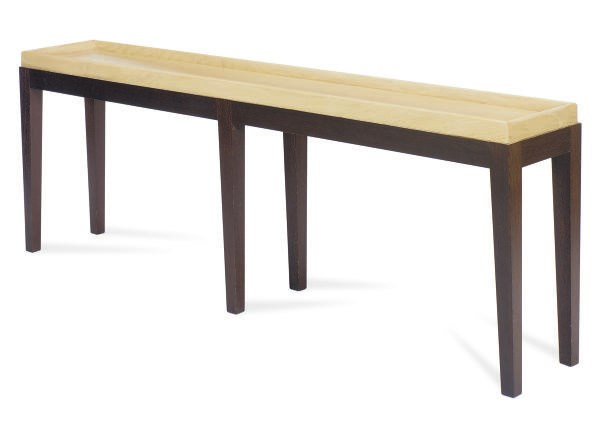 A LIMED AND STAINED OAK TRAY-TOP SIDE TABLE,
