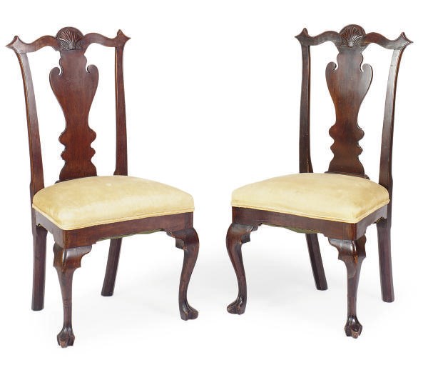 A PAIR OF AMERICAN MAHOGANY SIDE CHAIRS,