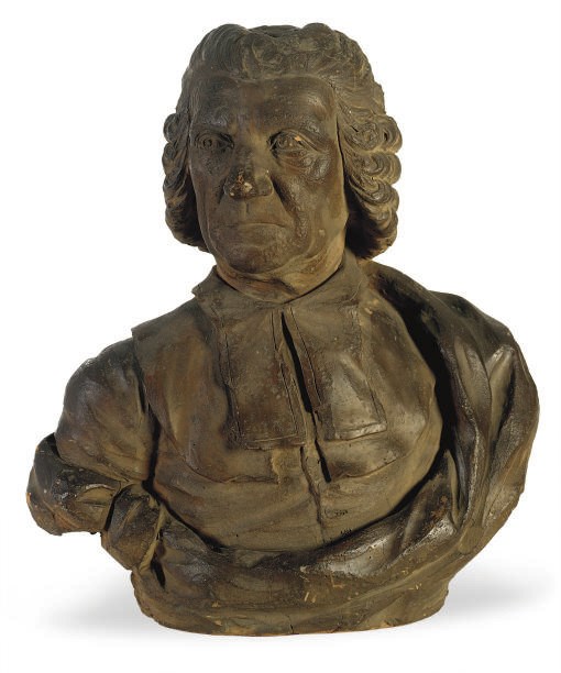 A TERRACOTTA PORTRAIT BUST OF A MAN,